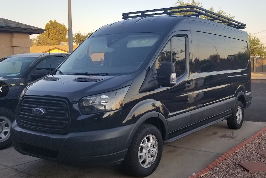 Ford Transit custom aluminum roof rack - hero